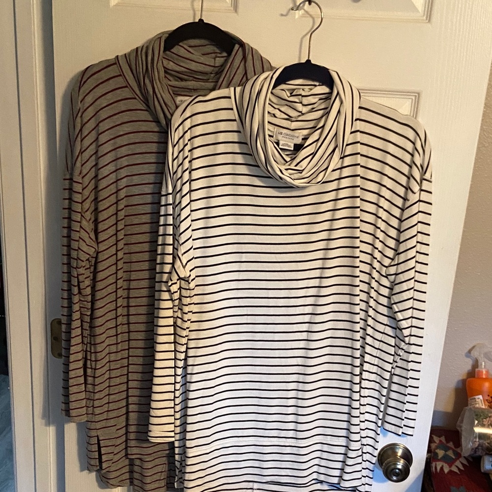 To Liz Claiborne cowl neck lightweight shirts